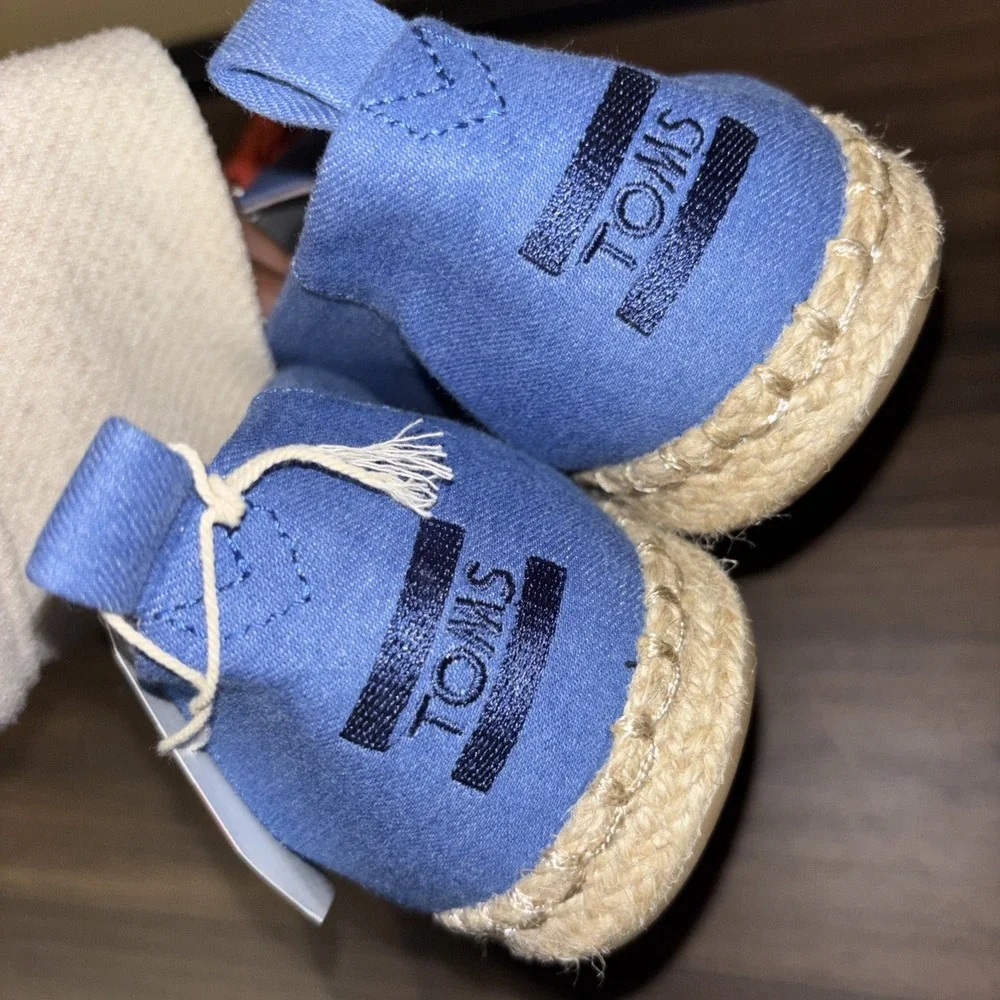 TOMS x Clare V. Sz 8 Deconstructed Alpargata Denim Tassel Espadrille Flats